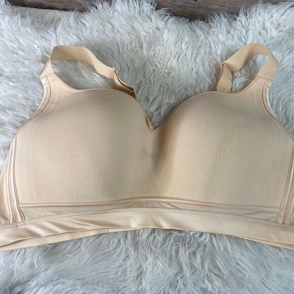 Peach Full Coverage Wireless Cups Bra Adjustable Strap Full Figure Size 6X READ - Picture 7 of 7
